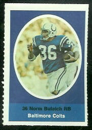 1972 Sunoco Stamps      036      Norm Bulaich